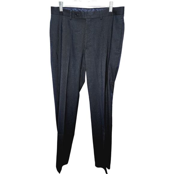 Calvin Klein Men's  Dark Blue Flat Front Dress Pants 33x 32 - Picture 1 of 10